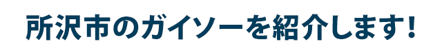 所沢市のガイソーを紹介します!